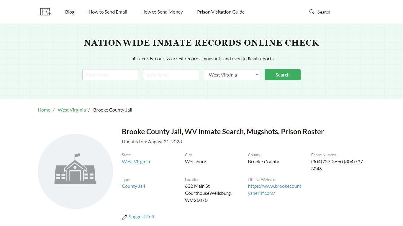 Brooke County Jail, WV Inmate Search, Mugshots, Prison Roster